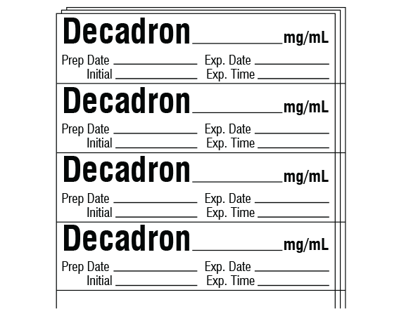 SA-326-EXP-PK Anesthesia Drug Labels for Syringe Identification - Pack Form