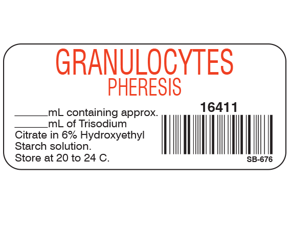 SB-676 Blood Product Labels with Codabar Symbology