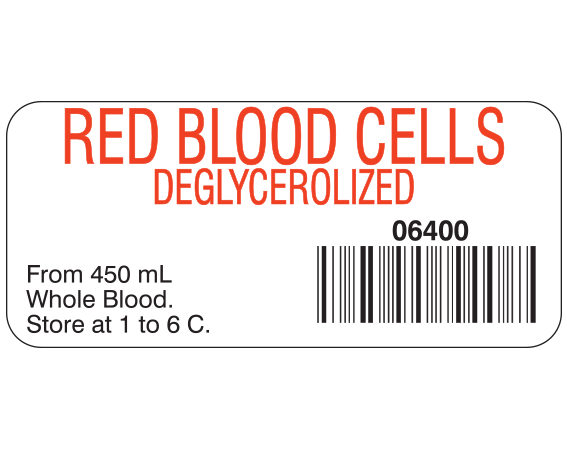 SB-851 Blood Product Labels with Codabar Symbology