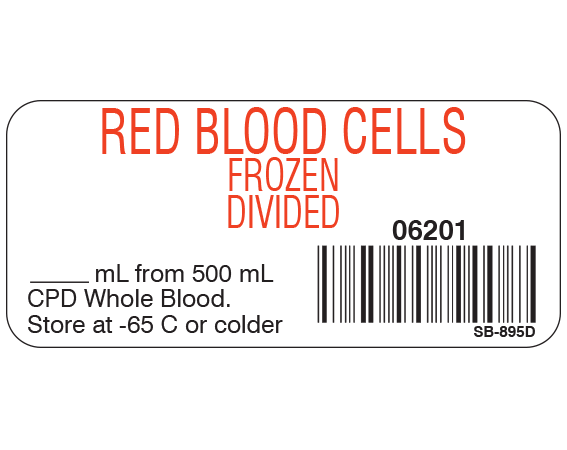 SB-895D Blood Product Labels with Codabar Symbology