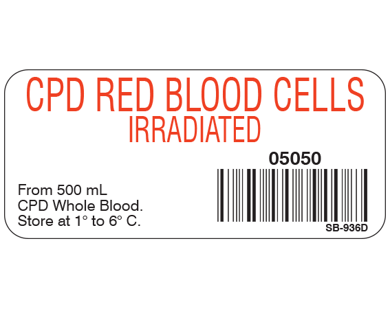 SB-936D Blood Product Labels with Codabar Symbology