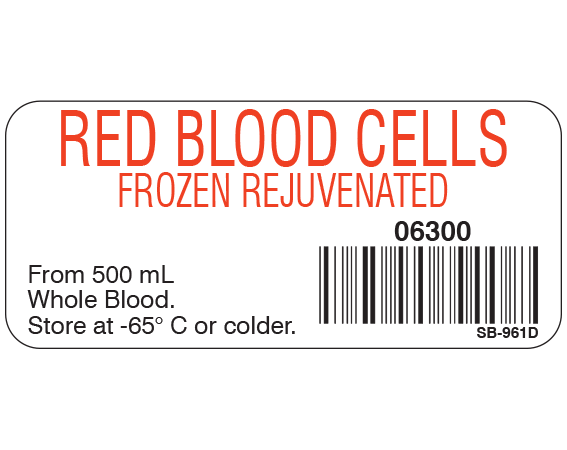 SB-961D Blood Product Labels with Codabar Symbology