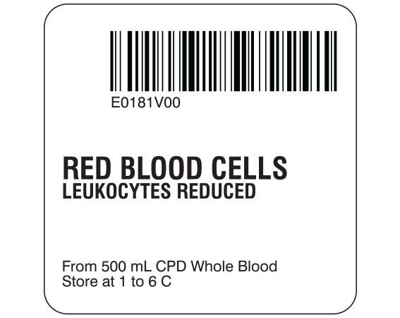 SB128-20-72 Red Blood Cells Product Labels for Compliance with ISBT 128 Standards