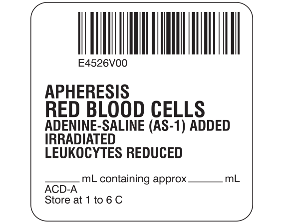 SB128-20-80 Red Blood Cells Product Labels for Compliance with ISBT 128 Standards