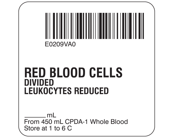 SB128-20D-24A ISBT 128 Red Blood Cell Product Labels