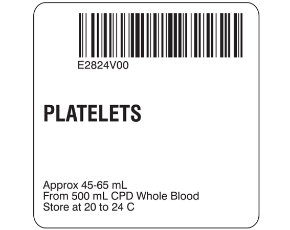 SB128-50-23 Platelets Product Labels for Compliance with ISBT 128 Standards