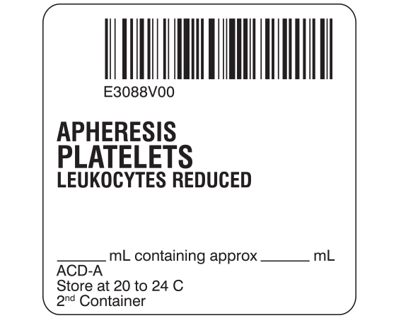 SB128-50-26 Platelets Product Labels for Compliance with ISBT 128 Standards