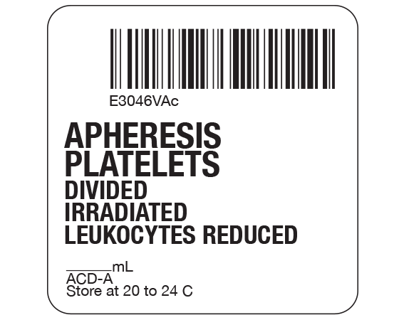 SB128-50D-3AC Platelets Product Labels for Compliance with ISBT 128 Standards