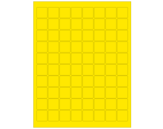 SLS-LASER-RC-2 Yellow 15/16" x 15/16" Laser Printer Labels for Microscope Slides - Round Corners
