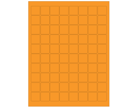 SLS-LASER-RC-5 Orange 15/16" x 15/16" Laser Printer Labels for Microscope Slides - Round Corners