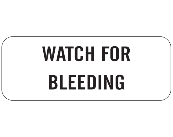 SN-120-PRE White 1" x 500" Nursing Labels for Instruction and Communication - With Imprint: WATCH FOR BLEEDING