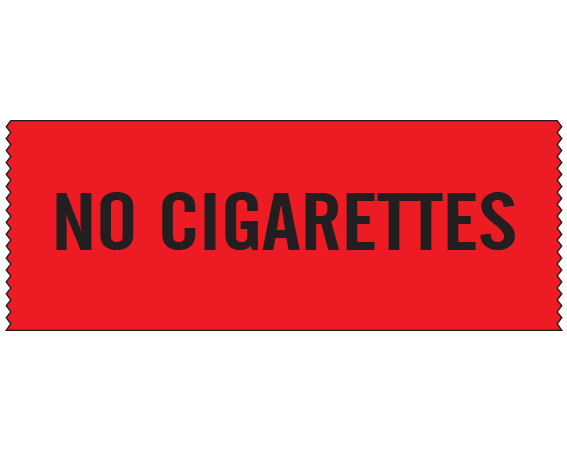 SN-63 Red 2" x 500" Nursing Tapes for Instruction and Communication - With Imprint: NO CIGARETTES