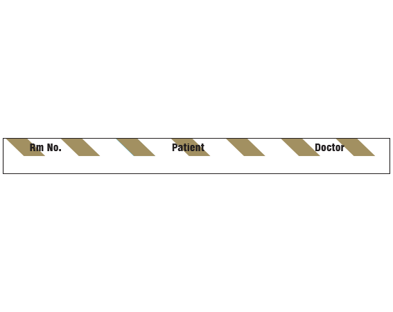 SNC-602-18 White 1/2" x 500" Color Coded Patient Chart Tapes - 1/2" Width - With Imprint: Rm No. / Patient / Doctor / Diagonal Stripe
