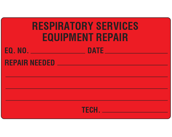 SRT-43 Respiratory Therapy Equipment Labels