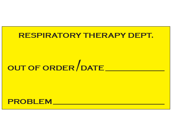 SRT-5 Respiratory Therapy Equipment Labels