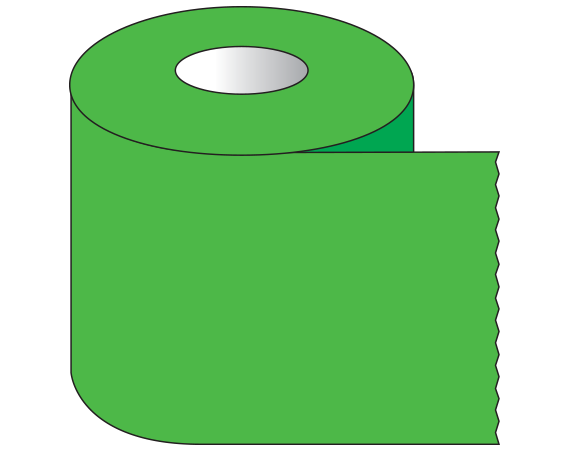 ST-10-29 Fluorescent Green 1" x 500" Color Coded Multi-Purpose Labeling Tape - 1" Cores