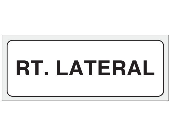SX-34-PRE White 1/2" x 500" X-Ray Position Labels - With Imprint: RT. LATERAL