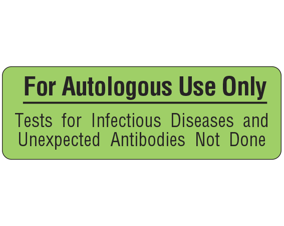 UPCR-7036 Blood Collection Autologous Use Labels