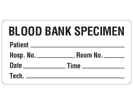 UPCR-9110 Blood Collection Patient Identification Labels