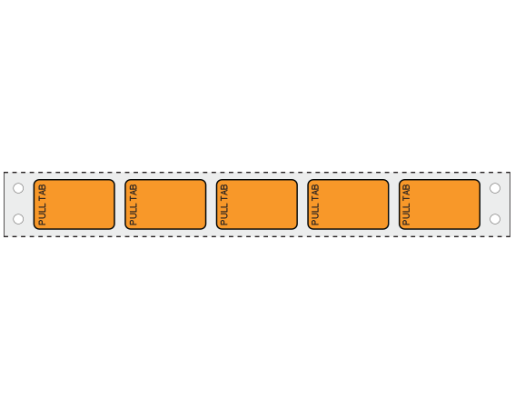 PCS-PB1516PF-5 Pinfed Printer Labels for Patient Charge Systems - Piggyback