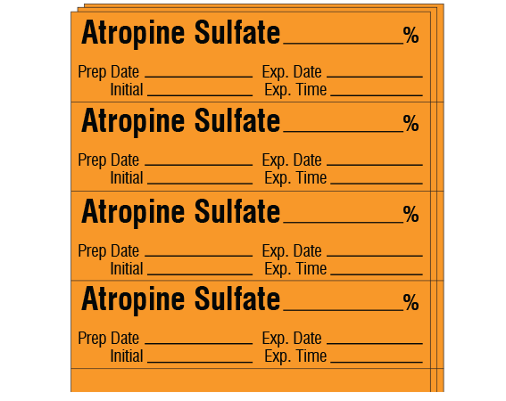 SA-21-EXP-PK Anesthesia Drug Labels for Syringe Identification - Pack Form