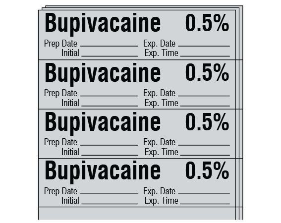 SA-3007-EXP-PK Anesthesia Drug Labels for Syringe Identification - Pack Form