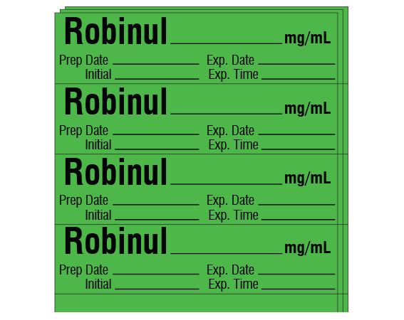 SA-312-EXP-PK Anesthesia Drug Labels for Syringe Identification - Pack Form