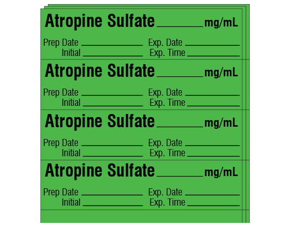 SA-313-EXP-PK Anesthesia Drug Labels for Syringe Identification - Pack Form