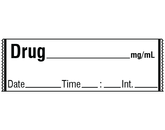 SA-3229-DTI Anesthesia Drug Labels for Syringe Identification - Tape Form