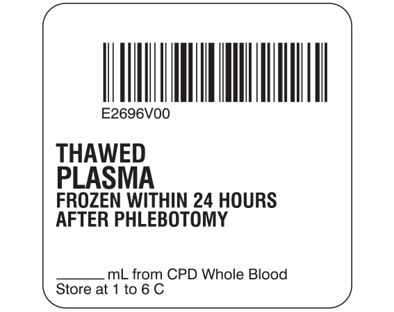 SB128-40-9 Plasma Product Labels for Compliance with ISBT 128 Standards