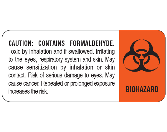 UPCR-6042 Caution Labels for Pathology Specimen Storage