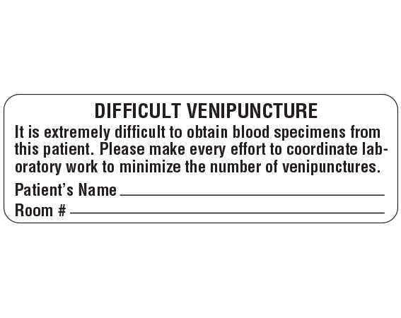 UPCR-7000 Phlebotomy / Specimen Receiving Communication Labels for the Laboratory