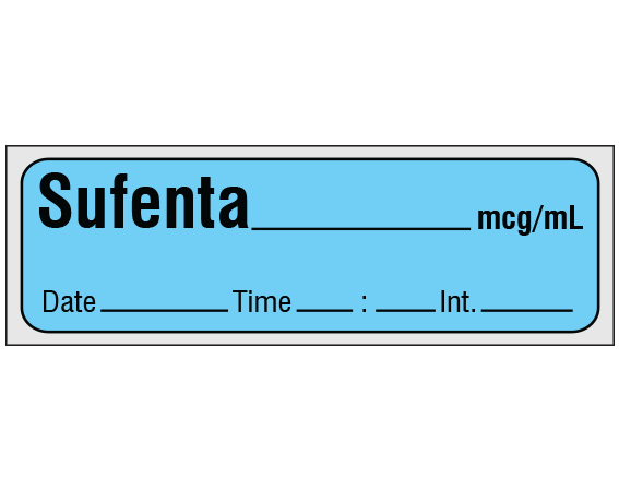 SA-249-DTI-PRE Anesthesia Drug Labels for Syringe Identification - Precut Form