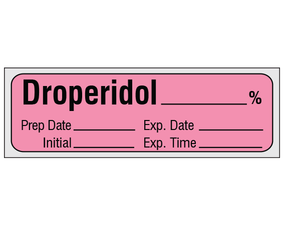 SA-27-EXP-PRE Anesthesia Drug Labels for Syringe Identification - Precut Form