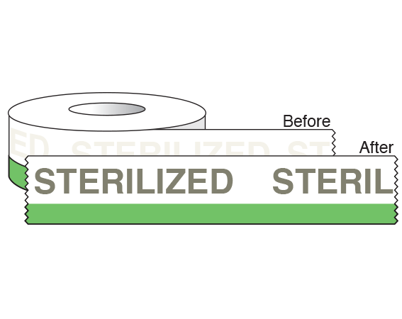 SIL-100-B-3 Color Coded Indicator Tape for Steam Autoclaves - Sterilized