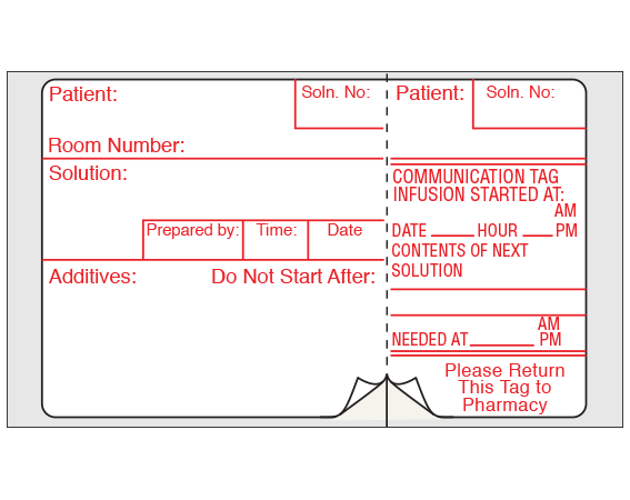 SMAC-10 IV Communicator Labels for the Pharmacy