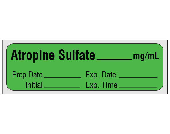 SA-313-EXP-PRE Anesthesia Drug Labels for Syringe Identification - Precut Form