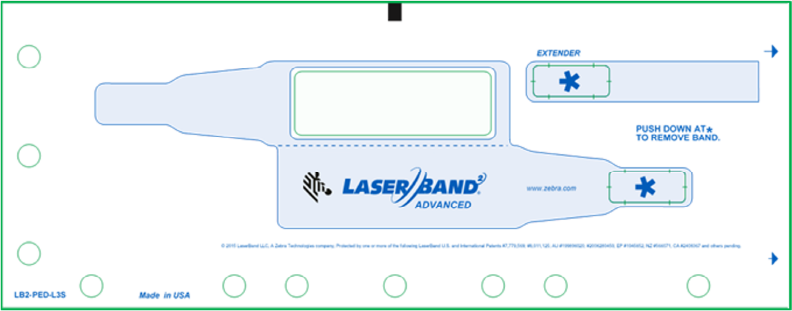 LB2-PED-L3S Zebra Pediatric L3 Wristband Sheetlet - 4.25 x 11 - White