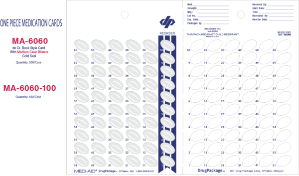 MA-6060 Single Dose Medication Blister Card