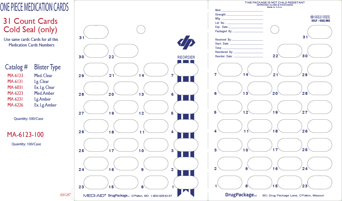 MA-6231 Single Dose Medication Blister Card