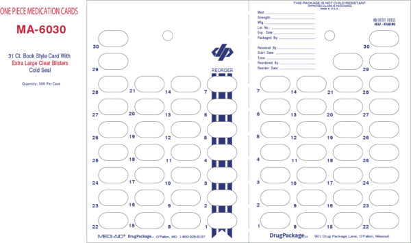 MA-6030-100 | Single Dose Medication Blister Card