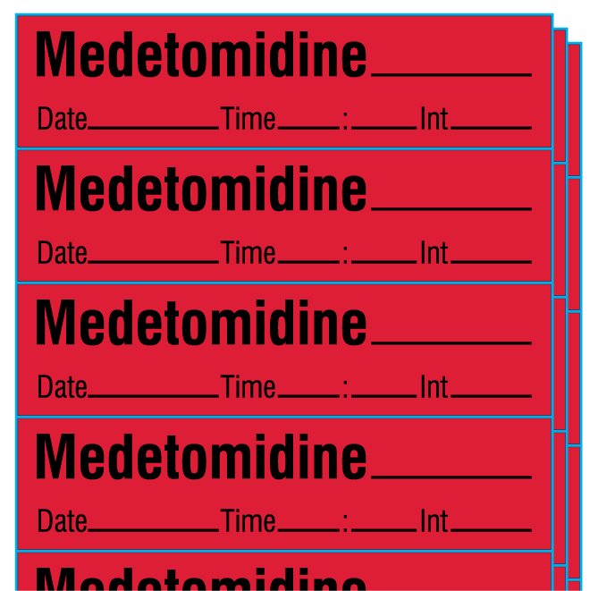 SAV-1001-DTI-PK Anesthesia Drug Labels for Veterinary Syringe Identification - Pack Form