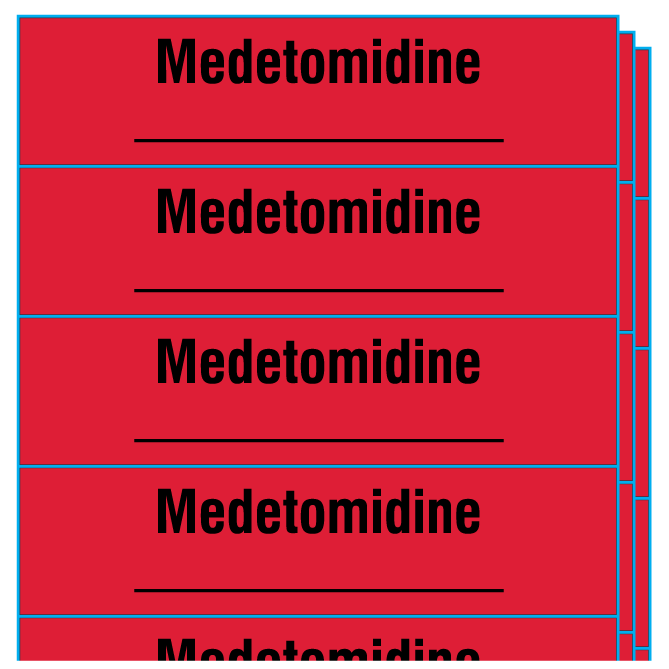 SAV-1001-PK Anesthesia Drug Labels for Veterinary Syringe Identification - Pack Form