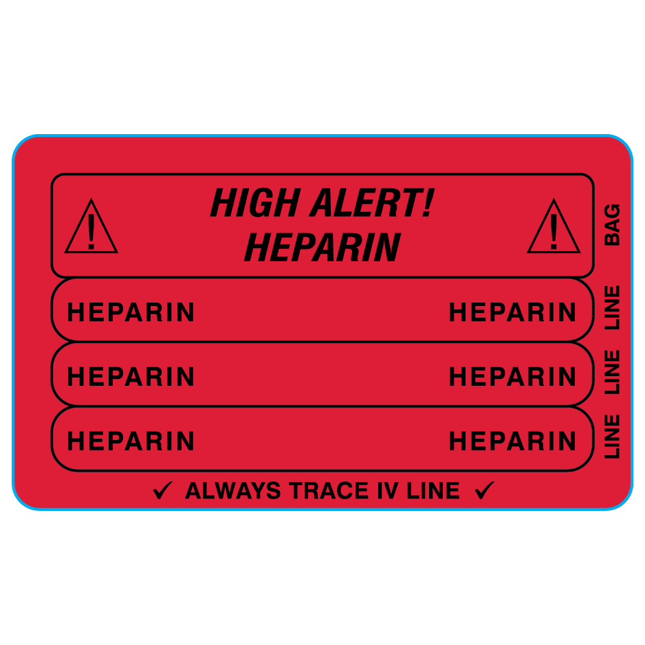 TCL-HA-3 Color Coded IV Tubing Control Labels