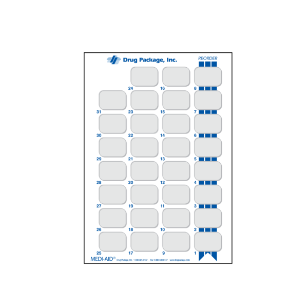 MA-1631-100 Multiple Dose Medication Blister Card